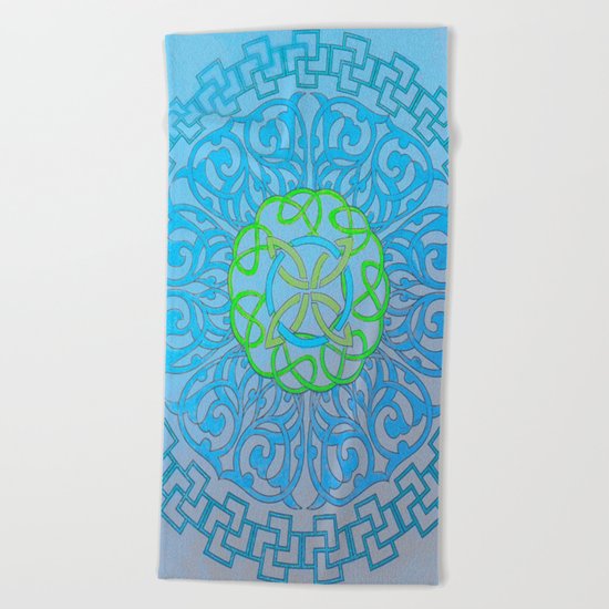 Blue Mandala Beach Towel
