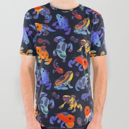 Poison dart frogs - dark All Over Graphic Tee