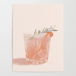Gin Fizz Cocktail Poster