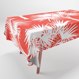 70’s Palm Springs Trees White on Red Tablecloth