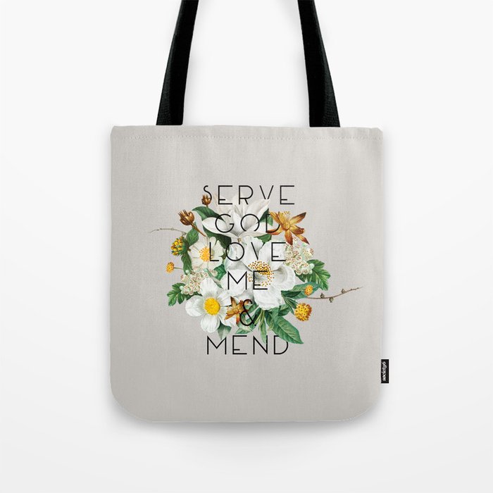 Love Me & Mend - Much Ado About Nothing, Shakespeare Quote Tote Bag