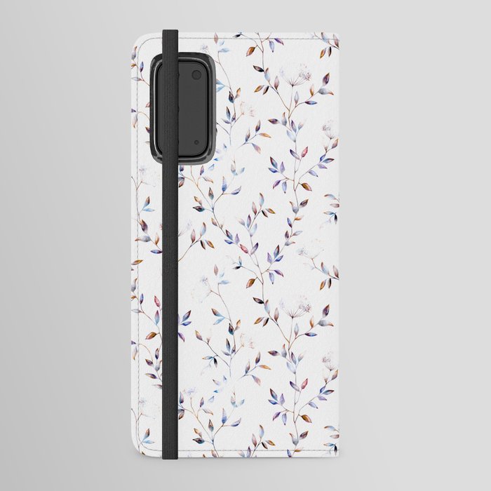 Vintage Floral Pattern on White Background Android Wallet Case