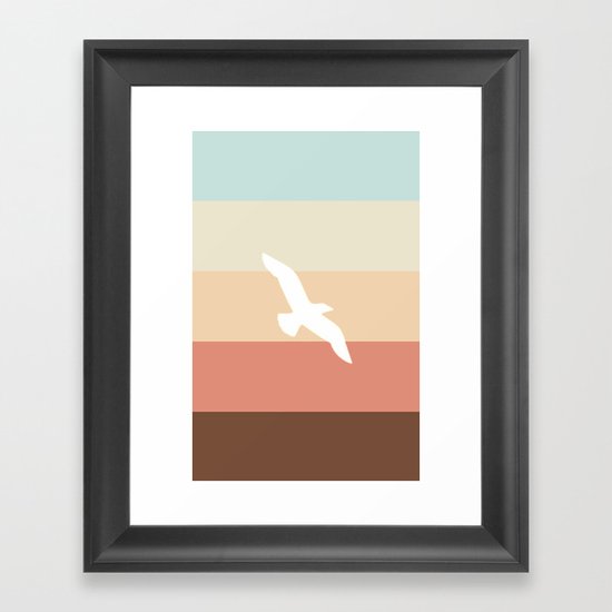 Out At Sea Series - Sun, Sand and Seagulls Framed Art Print