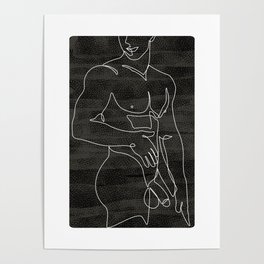 Naked sexy man black-a Poster