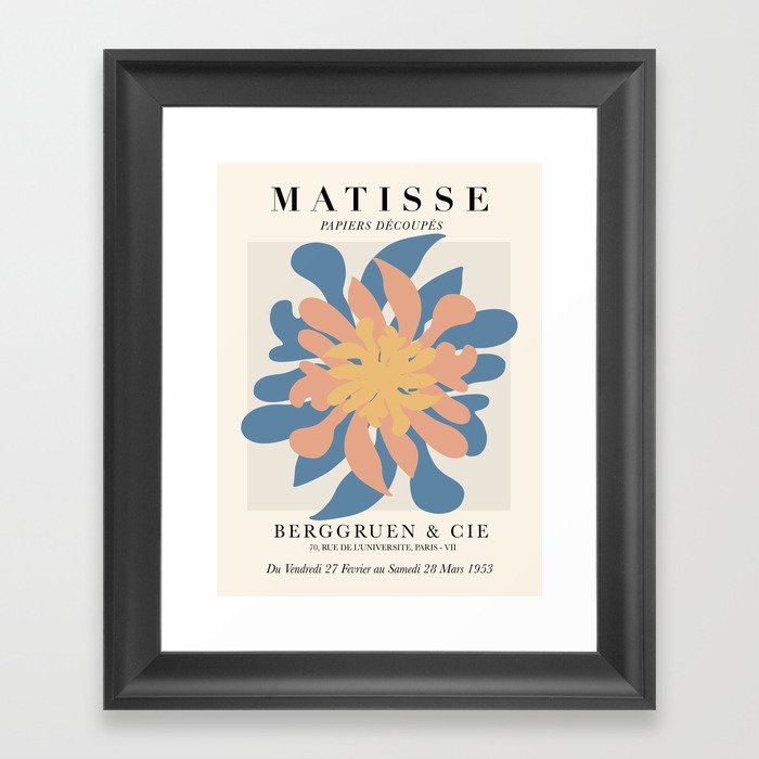 Exhibition poster Henri Matisse-Berggruen  1953.  Framed Art Print