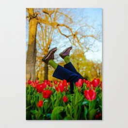 Pushing Tulips  Canvas Print
