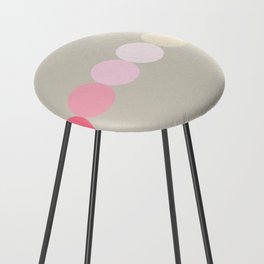 Dot - Colorful Minimalistic Geometric Circle Art Pattern on Gray Counter Stool