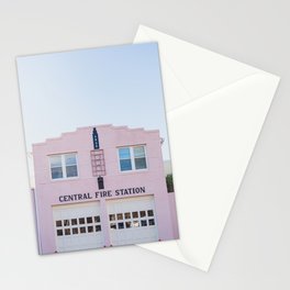 Pink Fire Station - Marfa Texas Photography Stationery Card