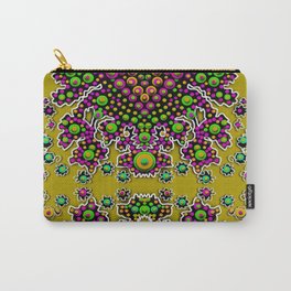 Fantasy flower peacock Mermaid with some soul in popart Carry-All Pouch | Digital, Plastic, Peacockdecorativedotsflowers, Abstract, Popart, Collage, Pattern 