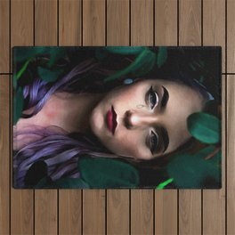 Coraline's Tears - Female Portrait Painting Outdoor Rug