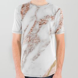 Marble rose gold blended All Over Graphic Tee