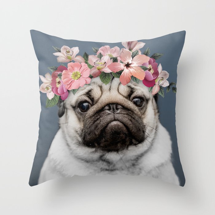 pug throw pillow