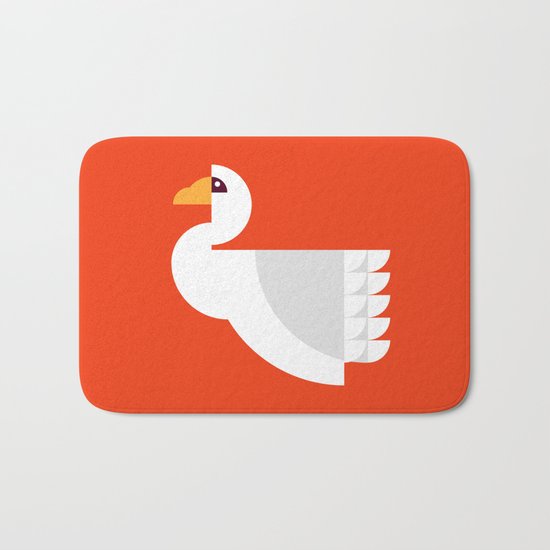 Geometric swan Bath Mat