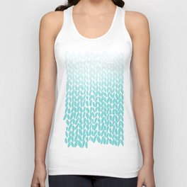 Hand Knitted Ombre Teal Unisex Tank Top