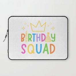 Colorful Birthday Squad Cute Doodle Bday Crew Laptop Sleeve