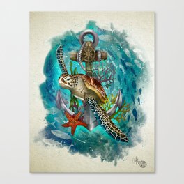 Turtle and Sea Canvas Print