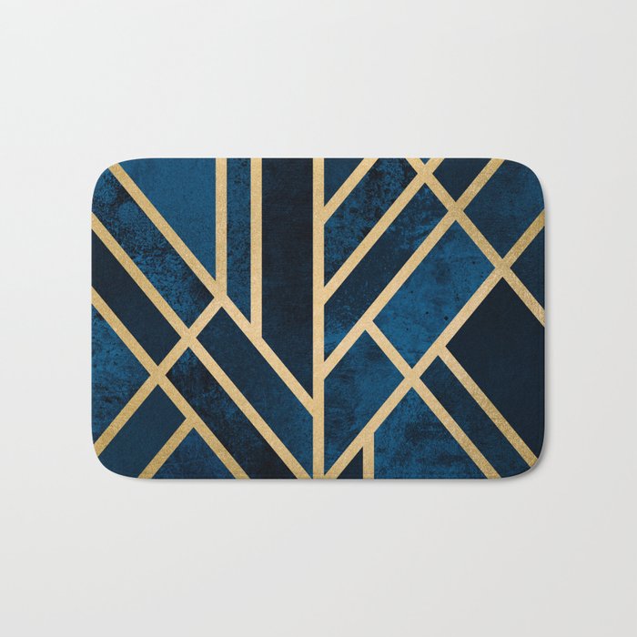 Art Deco Midnight Bath Mat By Elisabethfredriksson Society6