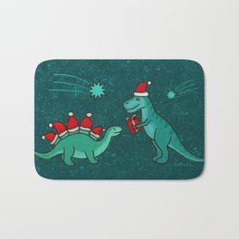 Cute Christmas Dinosaurs Dinos Dinosaur Bath Mat | Dinosaurs, Cute, T Rex, Design, Santa, Kids, Christmas, Dinosaur, Winter, Stars 
