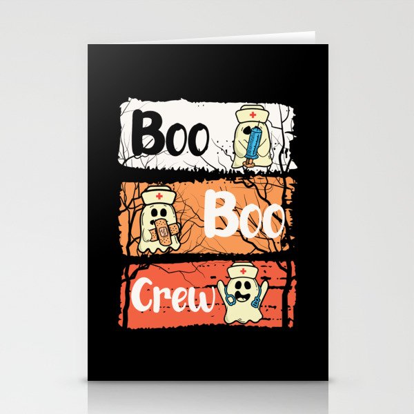 Boo Boo Crew Nurse Halloween Stationery Cards