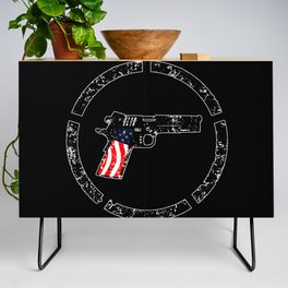 American 1911 Pistol Design (black) Credenza
