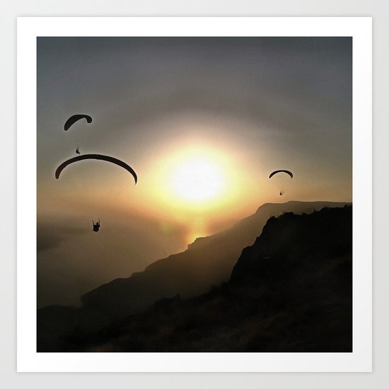 Paragliders Flying Without Wings Art Print
