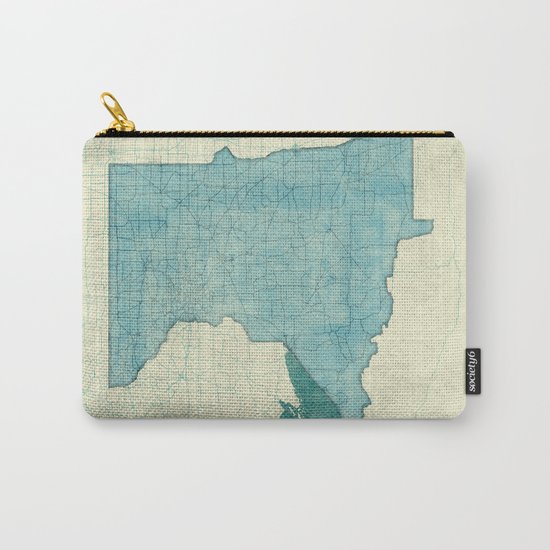 Minnesota State Map Blue Vintage Carry-All Pouch