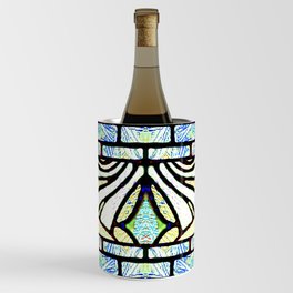 Delicate Stained-glass in Victorian Green Detail Wine Chiller