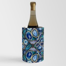Blue and Purple Geodes Geometric Pattern Wine Chiller