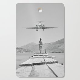 Steady As She Goes; aircraft coming in for an island landing black and white photography- photographs Cutting Board | Pilots, Extreme, Catalinaisland, And, Stunts, Hawaii, Ibiza, Black, Airlines, Airplanes 