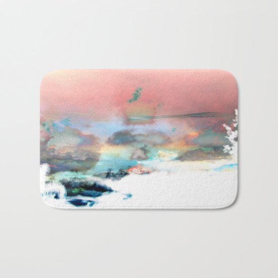 Clouds like Splattered Watercolor Bath Mat