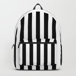 Abstract Black and White Vertical Stripe Lines 15 Backpack | Stripe, Minimalistic, Abstract, Minimal, Minimalist, Black, Lines, Color, Painting, Black And White 