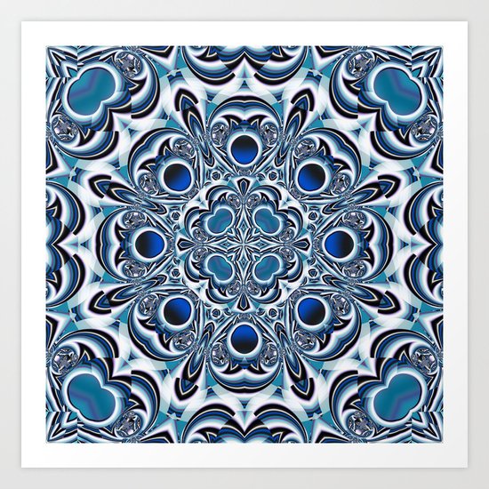 Snowflake fractal pattern Art Print