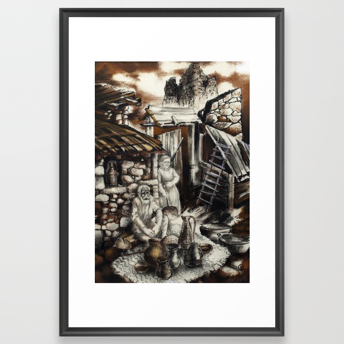 Traders of Copper Vessels, Osetia Framed Art Print