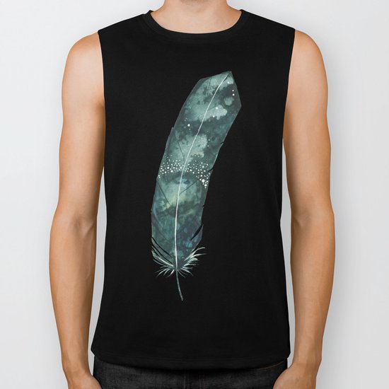 Galaxy Feather Biker Tank