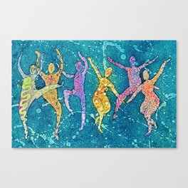 The Joy Of Dancing Turquoise Canvas Print