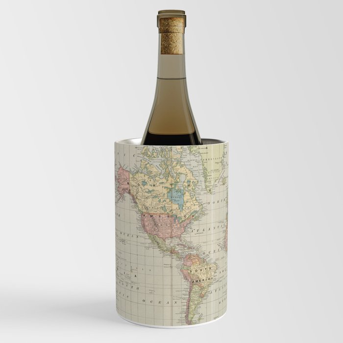 The World, Vintage Map Print from the Monarch Standard Atlas (1906) Wine Chiller