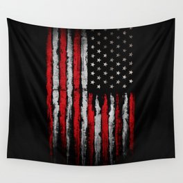 Red & white Grunge American flag Wall Tapestry