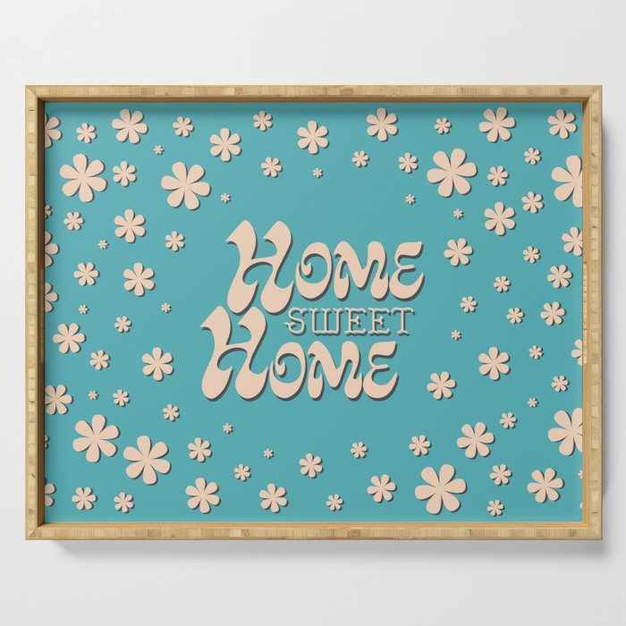 Home Sweet Home, Blue with a Shadow Serving Tray