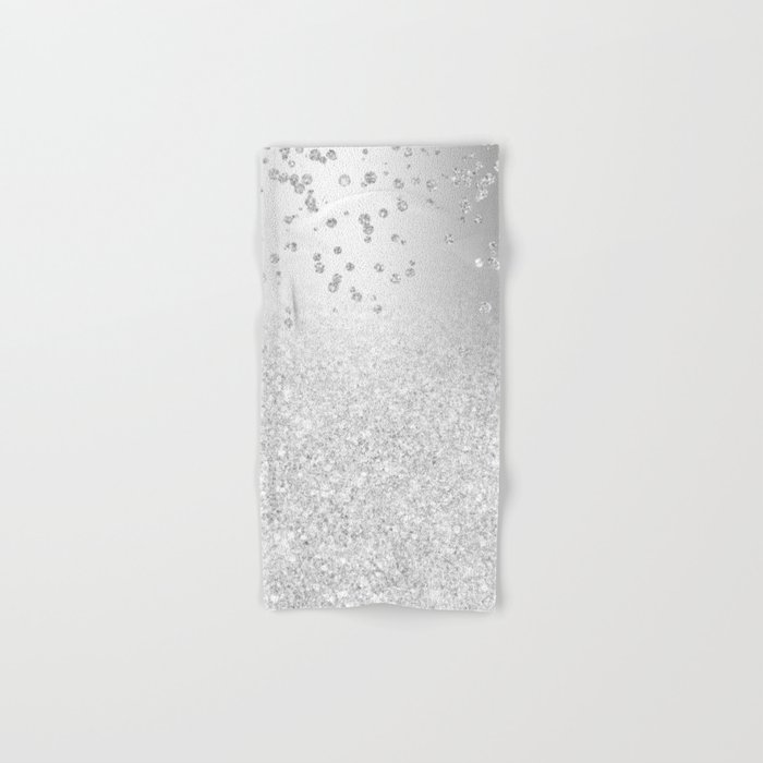 Modern silver glitter ombre metallic sparkles confetti Hand Bath