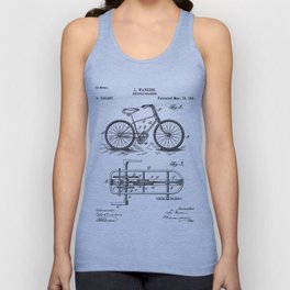 Bike Patent - Bicycle Art - Black And White Tank Top