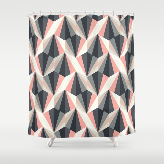 Coral gray shower clearance curtain