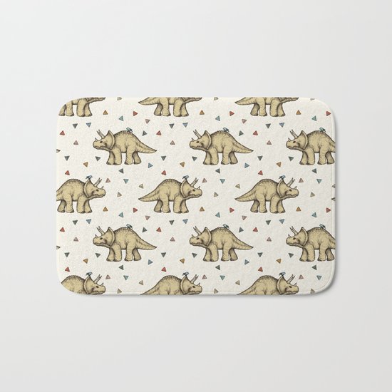 Triceratops & Triangles Bath Mat