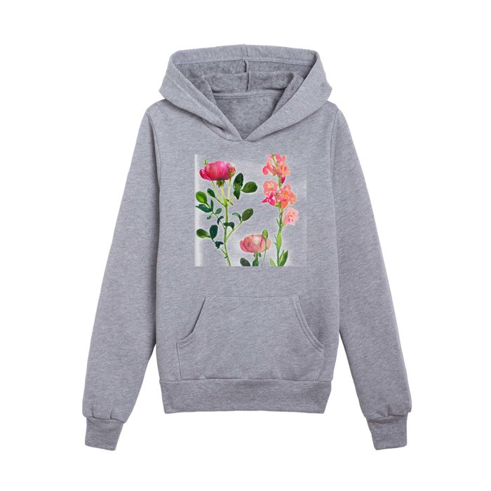 roses and snapdragon Kids Pullover Hoodie