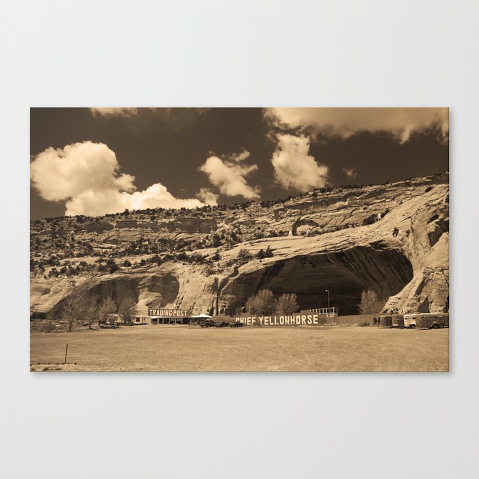 Route 66 - Chief Yellowhorse Trading Post 2007 Sepia Canvas Print