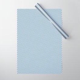 [ Thumbnail: Cornflower Blue and Light Yellow Colored Lined Pattern Wrapping Paper ]