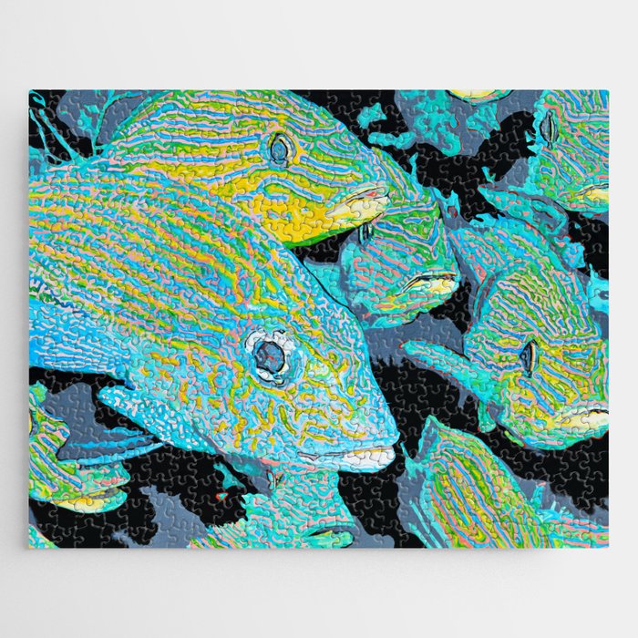 School Of Fish Acrylic Painting Jigsaw Puzzle