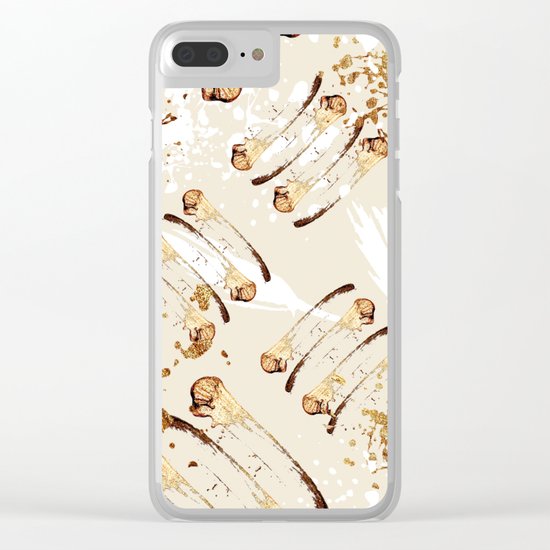 Feather peacock gold #4 Clear iPhone Case