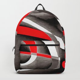 Eighties Red White and Grey Geometrical Curves On Black Backpack | Retromodern, Patternofcurves, Eighties, Seamless, Black, Painting, Bow, Crisscross, Bulge, Eightiesretro 