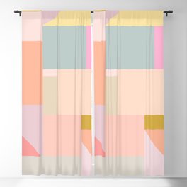 Pastel Geometric Shapes Blackout Curtain