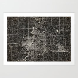 Rockford map Illinois ink lines Art Print | Rockford, Il, Design, Lines, Ink, Mapof, Graphic, Landscape, Plan, White 